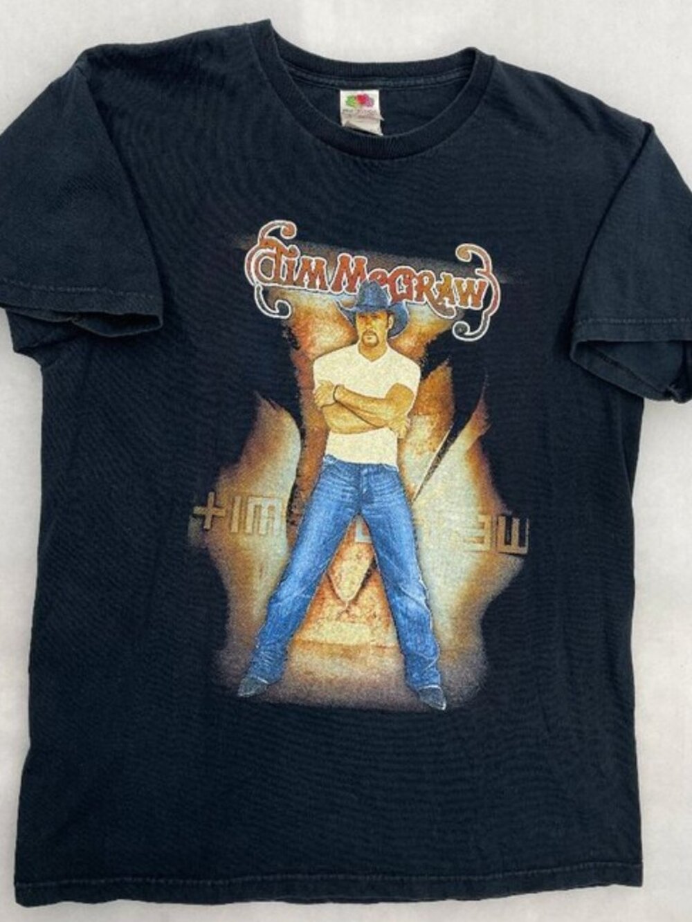 Tim McGraw Out Loud Summer Tour 2004 Fruit Of The Loom Black Vintage T-Shirt L